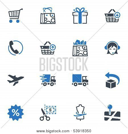 Shopping and E-commerce Icons Set 1 - Blue Series