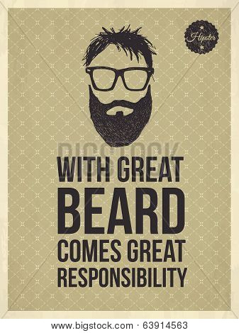 Hipster quotes: With greate beard comes great responsibility