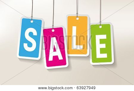 Colorful Price Tags with a SALE sign.