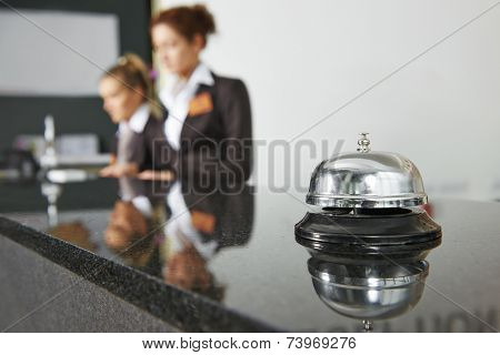 Modern luxury hotel reception counter desk with bell