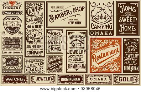 mega pack old advertisement designs and labels - Vintage illustration