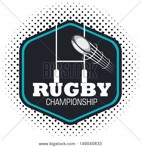 rugby championship ball flying and post goal vector illustration eps 10