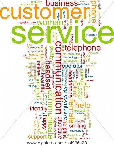 Word cloud concept illustration of customer service