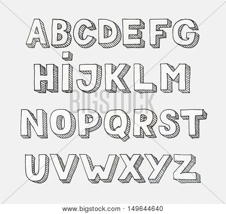 Vector alphabet. Hand drawn letters. Letters of the alphabet written with a brush.Modern Vector Watercolor Alphabet. Watercolor Font. ABC Painted Letters. Modern Brushed Lettering. Painted Alphabet