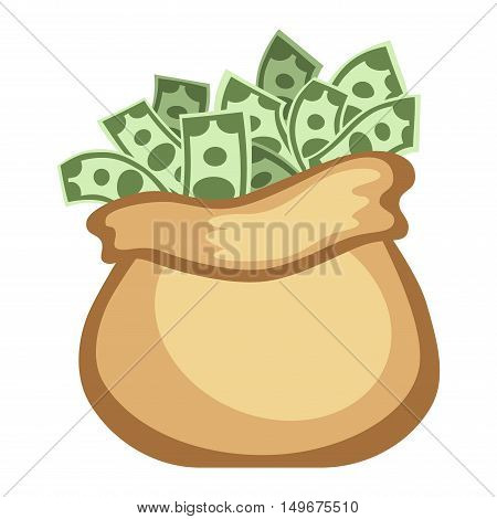 Money bag sign flat icon money finance sign. Banking money bag sign investment financial wealth money treasure. Money bag sign icon currency business symbol flat design vector.