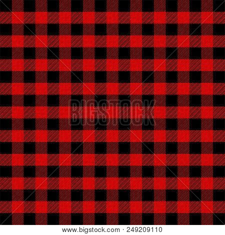 Lumberjack Plaid. Scottish Pattern In Red And Black Cage. Scottish Cage. Scottish Checkered Backgrou