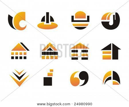 Set of logos or design elements.