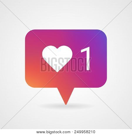 Counter Notification Icon Instagram. Follower icon. Like 1 insta symbol, button. Social media like insta ui, app, iphone. Vector illustration EPS 10