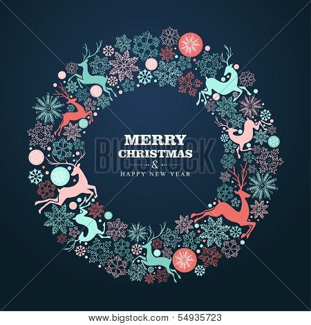 Merry Christmas And Happy New Year Greeting Card