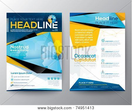 Abstract Triangle Design Vector Template Layout For Magazine Brochure Flyer Booklet Cover Annual Rep