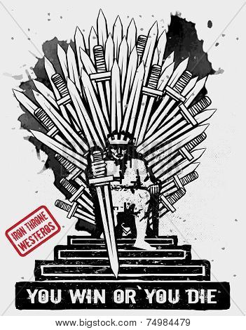 September 10, 2014: Vector illustration of the Iron Throne of Westeros, seat of the king at King's Landing, featured in TV show Game of Thrones