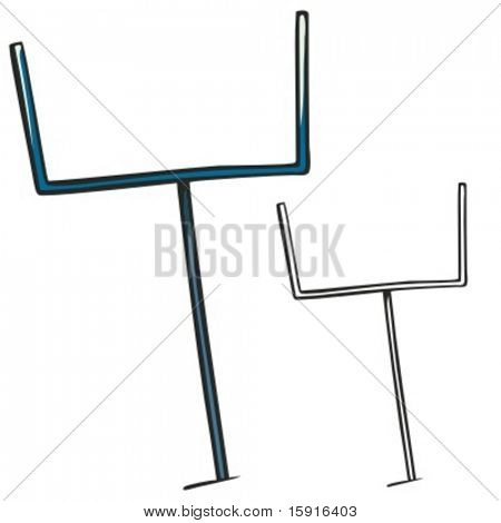 American football goal post. Vector illustration