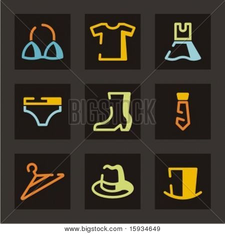 Trade and merchandise icons set. Clothes. Check my portfolio for much more of this series as well as thousands of similar and other great vector items.