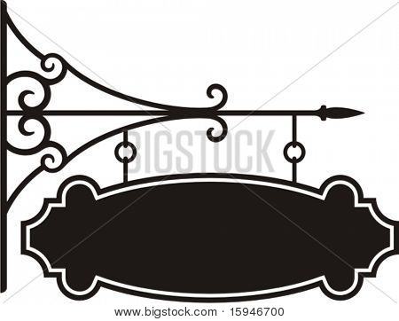 Exquisite hanging sign with ornamental details, vector series.