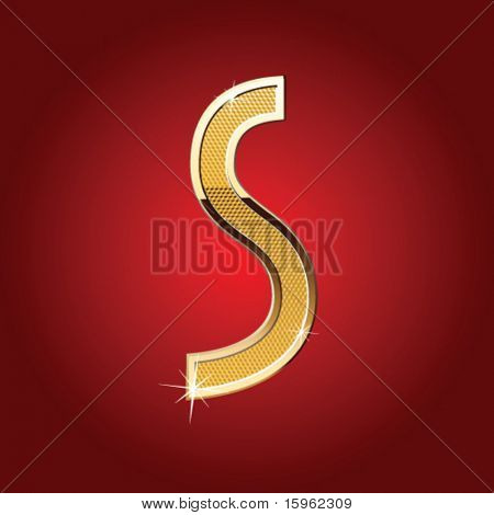 Golden font Letter S