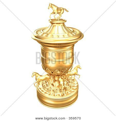 Gilded Horse Racing Trophy