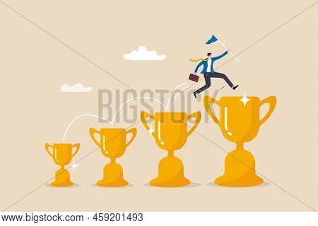 Small Win Or Achievement To Motivate To Achieve Bigger Goal, Strategy Or Inspiration To Success, Vic