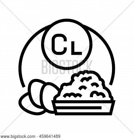 Cl Vitamin Line Icon Vector. Cl Vitamin Sign. Isolated Contour Symbol Black Illustration