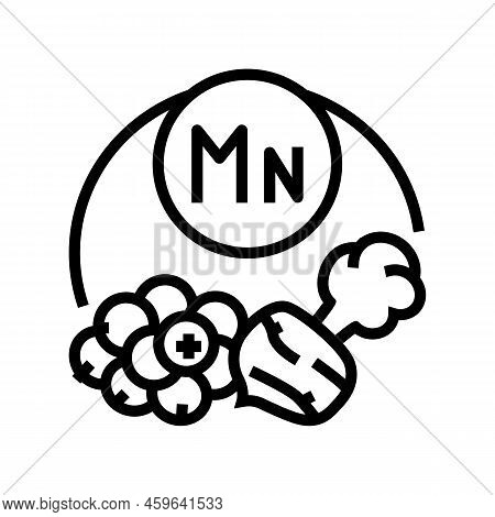 Mn Vitamin Line Icon Vector. Mn Vitamin Sign. Isolated Contour Symbol Black Illustration