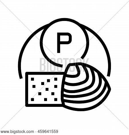 P Vitamin Line Icon Vector. P Vitamin Sign. Isolated Contour Symbol Black Illustration