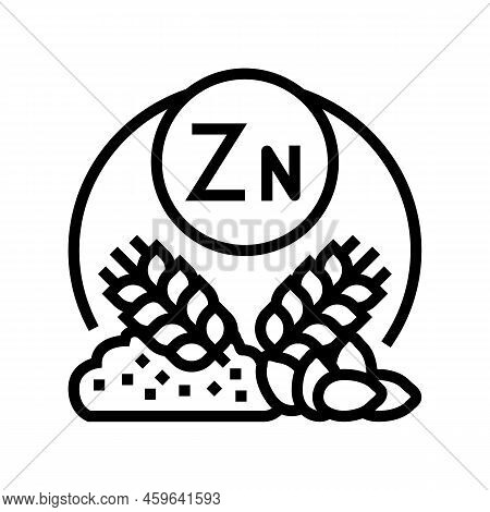 Zn Natural Vitamin Line Icon Vector. Zn Natural Vitamin Sign. Isolated Contour Symbol Black Illustra