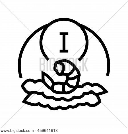 I Seafood Vitamin Line Icon Vector. I Seafood Vitamin Sign. Isolated Contour Symbol Black Illustrati