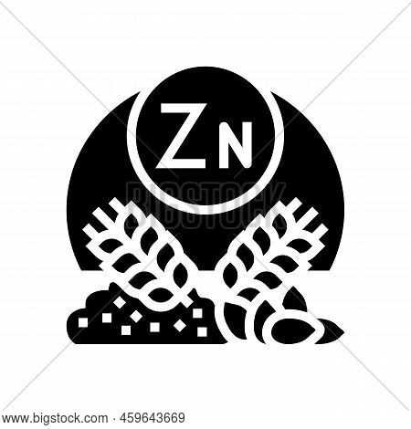 Zn Natural Vitamin Glyph Icon Vector. Zn Natural Vitamin Sign. Isolated Symbol Illustration