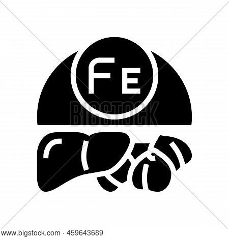 Fe Vitamin Glyph Icon Vector. Fe Vitamin Sign. Isolated Symbol Illustration