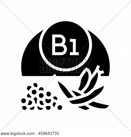 B1 Vitamin Glyph Icon Vector. B1 Vitamin Sign. Isolated Symbol Illustration