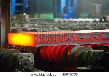 Hot Steel On Conveyor