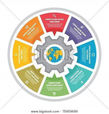 Vector circle system - infographic concept. Infographic template for business presentation, booklet,