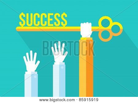 Business competition, Leadership and Key To Success Concept