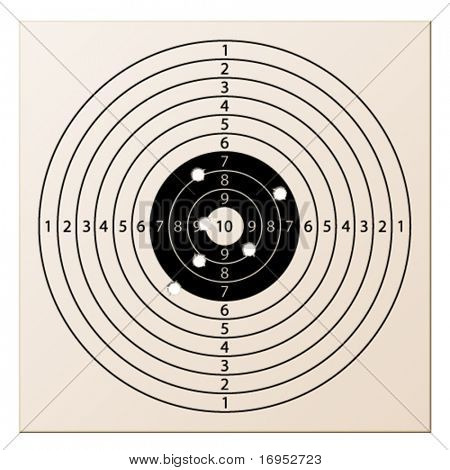 vector paper rifle target with bullet holes