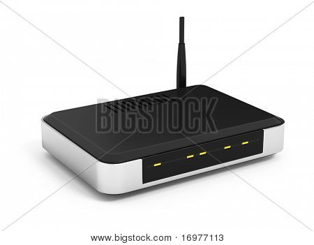 Wireless router isolated on white background