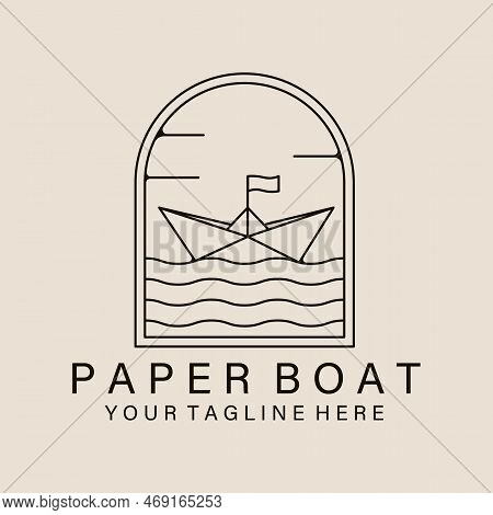 Paper Boat Art Logo, Icon And Symbol, Vector Illustration Design