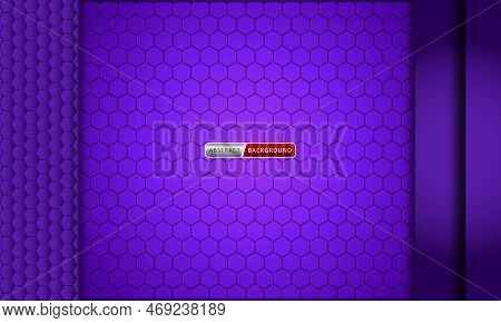 Abstract Dark Background With Purple Hexagons, Technology, Neon