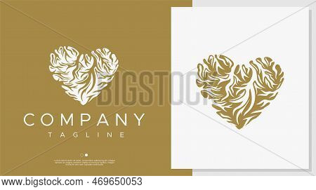 Heart Root Logo Design Template. Rooted Heart Logo Vector.