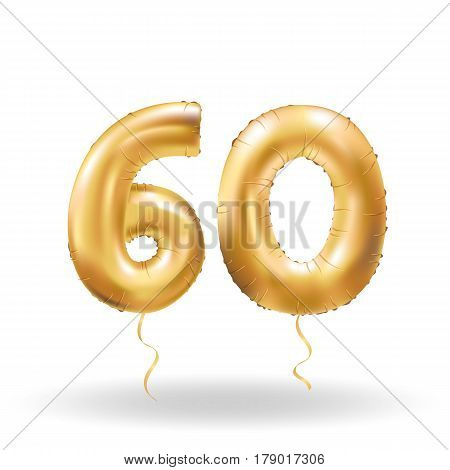 Number Sixty Metallic Balloon