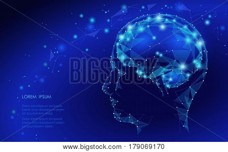 Concept Of Active Human Brain With Binary Code Stream. Human Brain Covered With Fall Of Binary Numbe