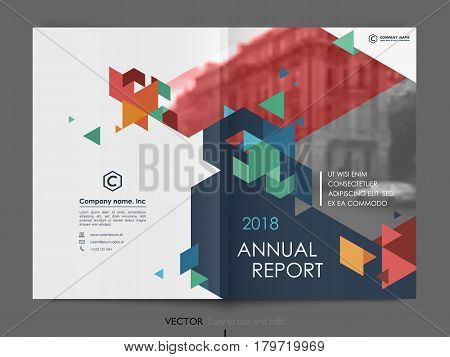 Cover design annual report. Vector template brochures, flyers, presentations, leaflet, magazine. Polygonal design background