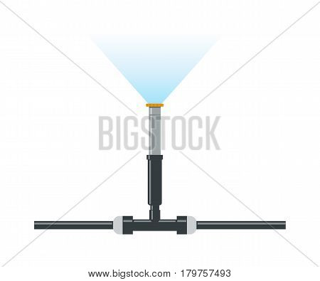 Water irrigation isolated. Automatic sprinklers system icon. Vector illustration flat design