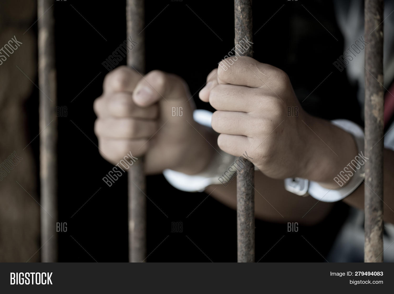 Prison Bars Hands