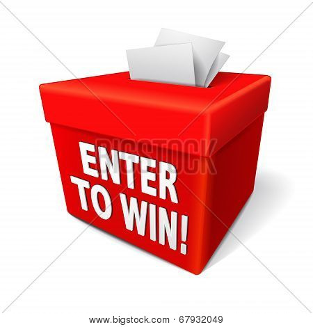 Enter To Win Words On A Red Box