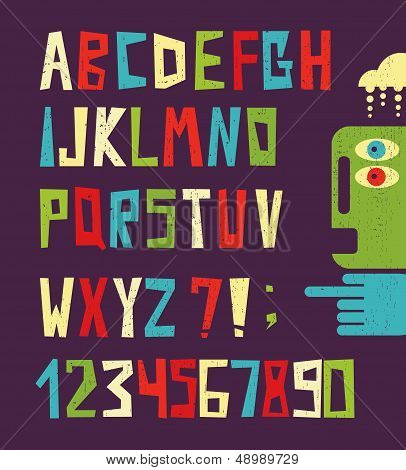 Funny alphabet letters with numbers.