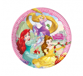 Pack de 8 Platos de Princesas Disney de Cartón de 23 cm