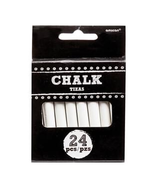 Pack of 24 white chalks for blackboard