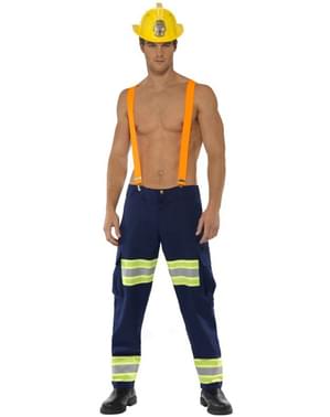 Fever red hot fireman Man Adult Costume