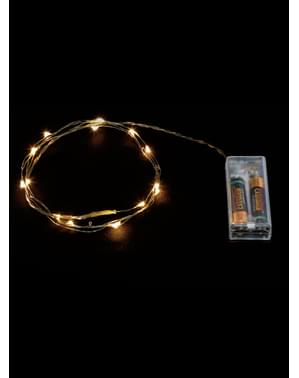 20 LED White Wire Micro Lights - Warm White