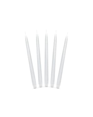 10 Matte White Taper Candles (24 cm)