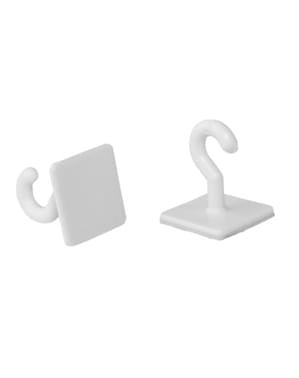 Pack of 20 Self-Adhesive Plastic Hooks